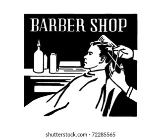 Barber Shop - Retro Ad Art Banner