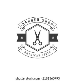 Barber shop retro logo design, barber logo design vector