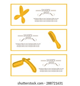 Barber Shop Retro Vector Banners