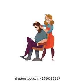 Barber Shop Salon Illustration Representing Professional Hairdressing and Grooming Services