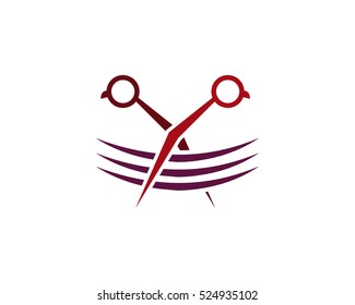 Barber Shop Scissor Logo Design Template
