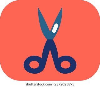 Barber shop scissors, illustration or icon, vector on white background.