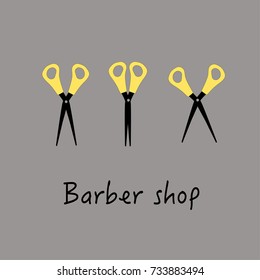 barber shop scissors vector illustration 