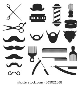 Barber Shop Shave Tools Vector Shapes Stock Vector (Royalty Free ...