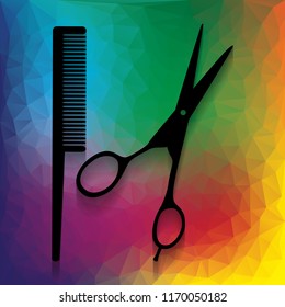 Barber shop sign. Vector. Flat style black icon on white.