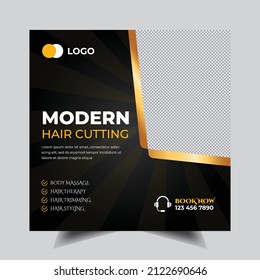 Barber shop social media post Template Design vector