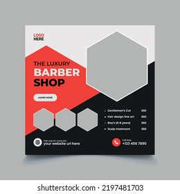 Barber Shop Social Media Post Template