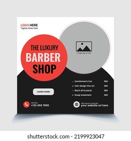 Barber Shop Social Media Post Template