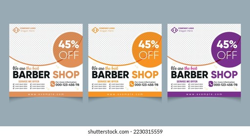 Barber Shop Social Media post or Beauty and Hair Salon ad banner design 