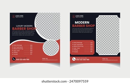 Barber shop Social Media Template design