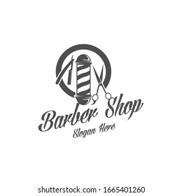 Barber Shop Stamp Branding Abstract Creative Business Industrial Logo