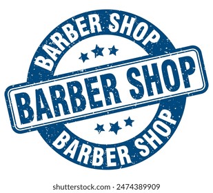 barber shop stamp. barber shop sign. round grunge label