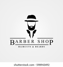 Barber shop symbol. Haircuts and beards. Vector illustration