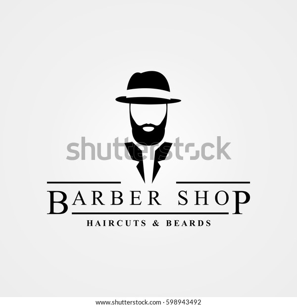 Barber Shop Symbol Haircuts Beards Vector Stock Vector