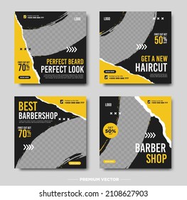 Barber Shop Template Design Social Media Post	