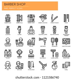 Barber Shop , Thin Line and Pixel Perfect Icons