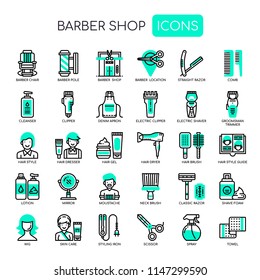 Barber Shop , Thin Line and Pixel Perfect Icons