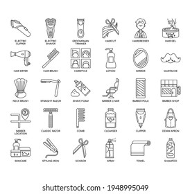 Barber Shop , Thin Line and Pixel Perfect Icons