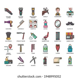 Barber Shop , Thin Line and Pixel Perfect Icons