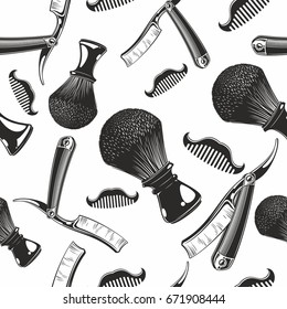 barber shop tools pattern