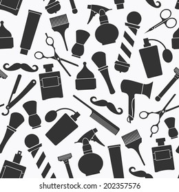 Barber shop tools seamless pattern