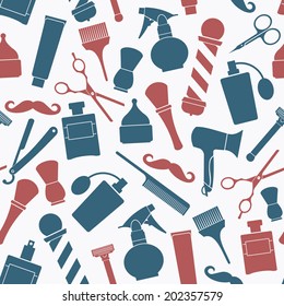 Barber shop tools seamless pattern