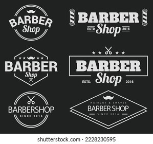 barber shop typography emblems logo, icon vector. saloon shop logo tamplets collection 
