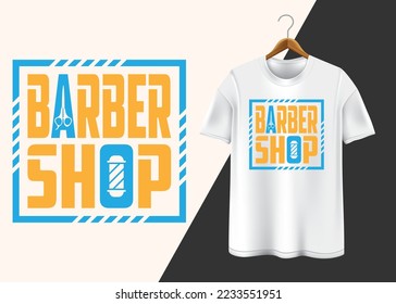 Barber shop Typography T-shirt design svg