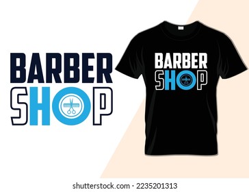 Barber shop Typography T-shirt design svg