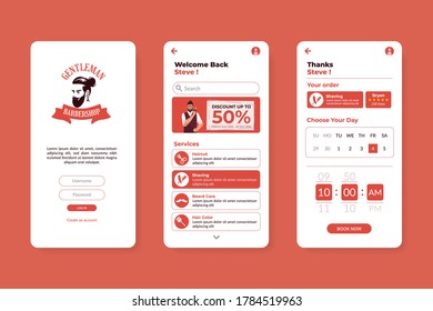 Barber shop user interface application template
