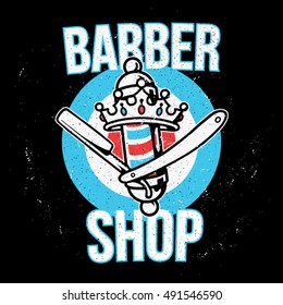 Barber shop vector emblem.