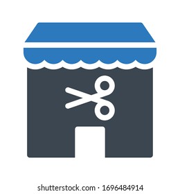 barber shop vector glyph  color icon 