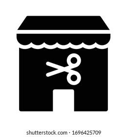 barber shop vector glyph flat icon 