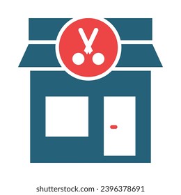 Barber Shop Vector Glyph Two Color Icons For Personal And Commercial Use.
