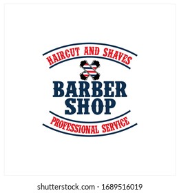 Barber shop vector, icon and logo. Black and White. Vintage poster for barber shop. Retro print for Haircut's salon, T-shirt, typography.