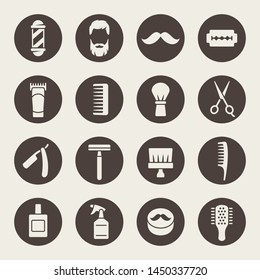 Barber shop vector icon set