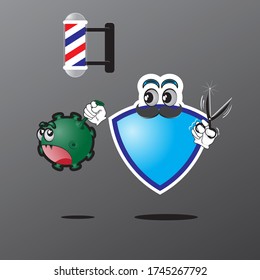 barber shop vector illustration. Use for print,surface design, logo, icon and etc.