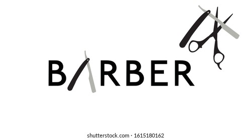 Barber shop vector logo isolated on white background
