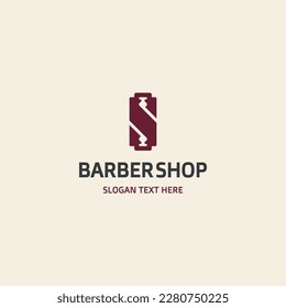 Friseur-Shop-Vektorgrafik, Friseur-Logo, Symbol und Logo. 