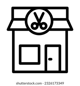 Barber Shop Vector Thick Line Icon For Personal And Commercial Use.
