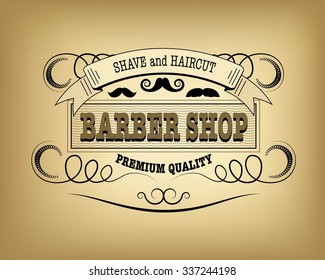 Barber shop vintage design template