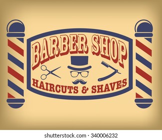 Barber shop vintage design template