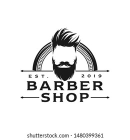 Barber Shop Vintage Element Style logo design