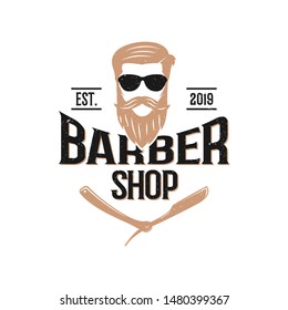 Barber Shop Vintage Element Style logo design