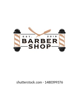 Barber Shop Vintage Element Style logo design