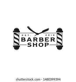 Barber Shop Vintage Element Style logo design