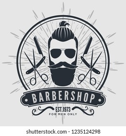 Set Vintage Barber Shop Emblems Label Stock Vector (Royalty Free ...