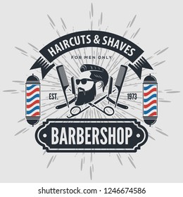 Barbershop Logo Vintage Classic Style Salon Stock Vector (Royalty Free ...