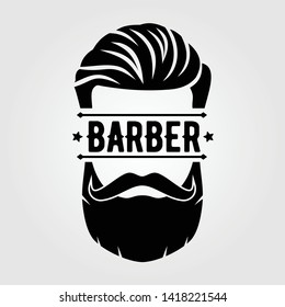 Barber shop vintage label, badge, or emblem. Vector illustration