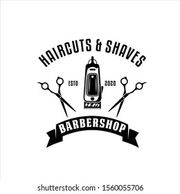 Barbershop Vintage Logo Shaver Illustration On Stock Vector (Royalty ...